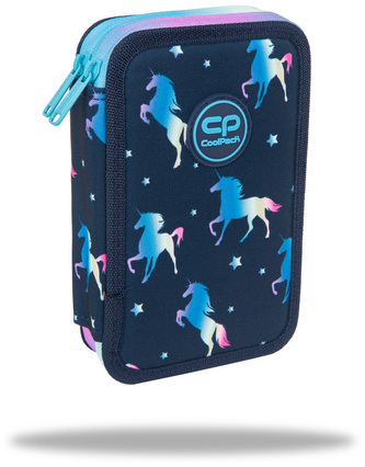 Piórnik podwójny z wyposażeniem Jumper 2 Blue Unicorn CoolPack, Patio