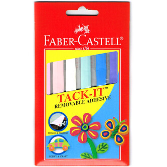 Masa mocująca kolorowa Tack-It 50g w 6 paskach, Faber-Castell