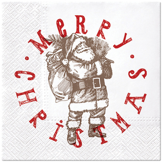 Serwetki 33x33cm Santa"s Stamp op. 20 szt., Paw