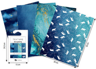 Papier do decoupage teksturowany kolekcja BN Arctic 4 ark. 30 x 40 cm TD900C, Decopatch