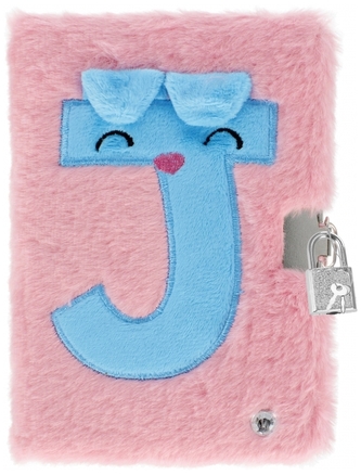 Pamiętnik pluszowy świecący zamykany 112x163 pink "J", Starpak