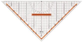 Ekierka 45 stopni 32 cm z uchwyt., Rotring