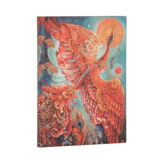 Notes Flexis Birds of Happiness, Firebird Midi w linie 176 str., Paperblanks