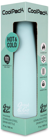 Bidon metalowy 500 ml Termo Bottle Pastel Powder Mint CoolPack, Patio