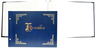 Kronika 415x297 pozioma złocona granatowa, Warta 319-023