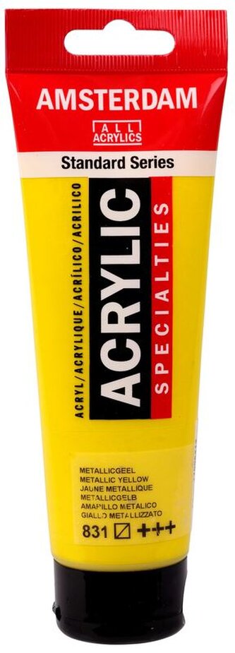 Farba akrylowa nr 831 metallic yellow 120ml, Amsterdam