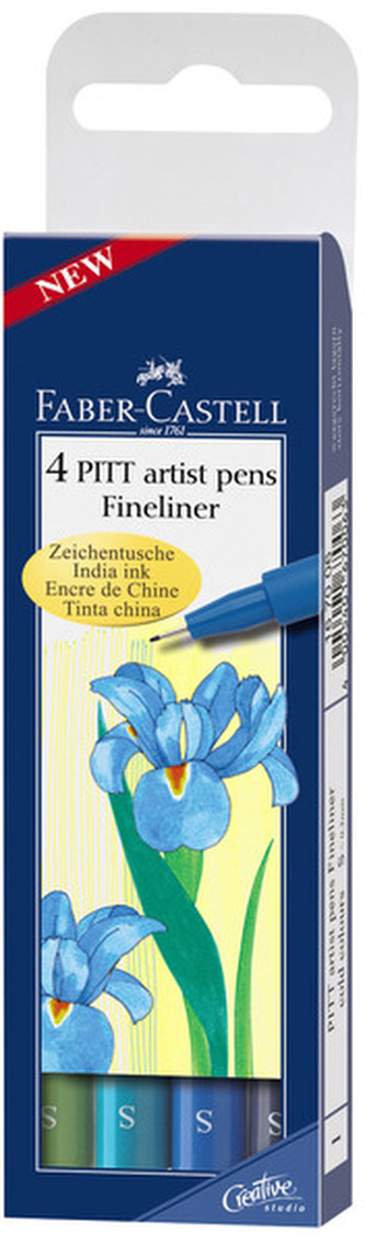 Cienkopisy artystyczne PITT 4 kolory S 167006 FC, Faber-Castell