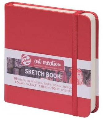 Szkicownik 12x12 cm 140g 80k. opr. twarda z gumką czerw. ArtCreation, Talens Szkicownik 12x12 cm 140g 80k. opr. twarda z gumką czerw. ArtCreation, Talens