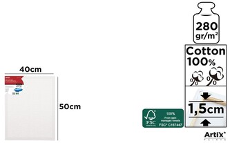 Podobrazie bawełniane 40x50cm 280g/m2 PP98-4050 Artix, Main Paper