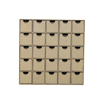 Szafka z 25 szufladkami 25 x 25 x 5cm (szufladka - 4,5 x 4,5 x 4,5). HD018, Decopatch