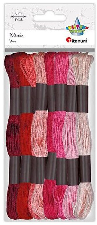 Mulina 8szt x 8m ton czerwona, Craft Fun