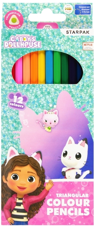 Kredki ołówkowe 12-kol. trójkątne Gabby"s DH, Starpak