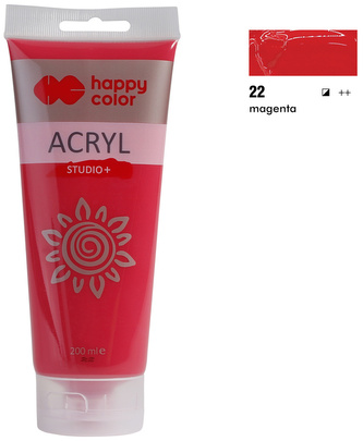Farba akrylowa Studio 200ml, magenta, Happy Color