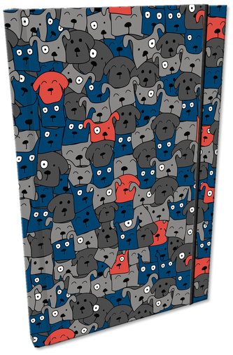 Notes A5 Z Gumką Soft Touch w kratkę Pieseły, Bee-Bee