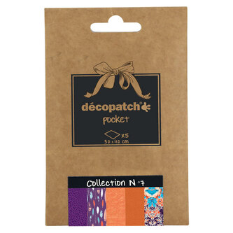 Papier do decoupage 5 ark. 30 x 40 cm kolekcja No. 7. DP007, Decopatch