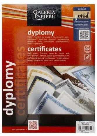Dyplom A4 Bianco 170 g/m2 op 25 ark., Galeria Papieru