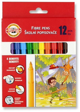 Flamastry 12-kol. w op.kartonowym, Koh-I-Noor