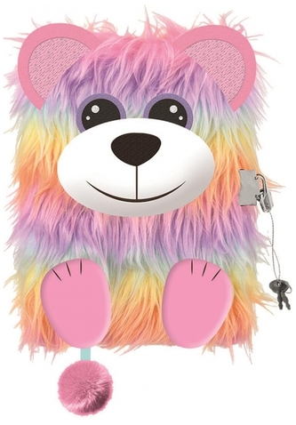 Pamiętnik z kłódką 3D włochacz A5 96k My Little Friend Rainbow Bear, St.Majewski