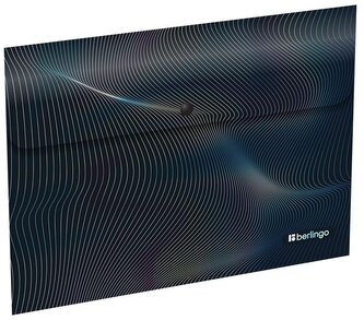 Teczka kopertowa zatrzaskowa "Electric" A4, 330mikr, PP, czarna, Berlingo