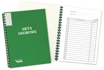 Akta osobowe na spirali zielone binda wewnętrzna b/n 339-094, Warta