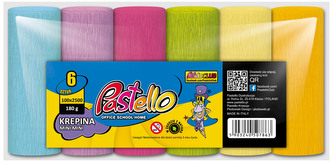 Krepina mini mini 6-kol. pastel 180g, 10 cm x 250 cm, Pastello