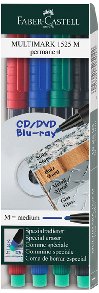 Foliopis OHP Plus M komplet 4kol.Faber-Castell