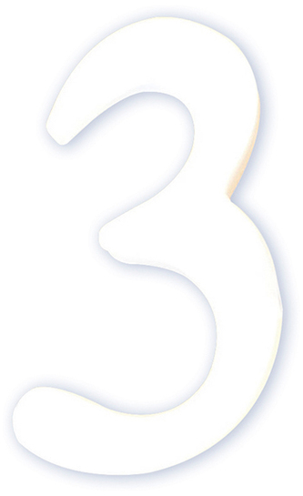 Cyfra mała „3” - 7,7 x 1,5 x 12cm. AC343, Decopatch