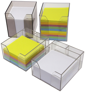 Pojemnik na karteczki 85x85x85 mm wkład kolor., HAS