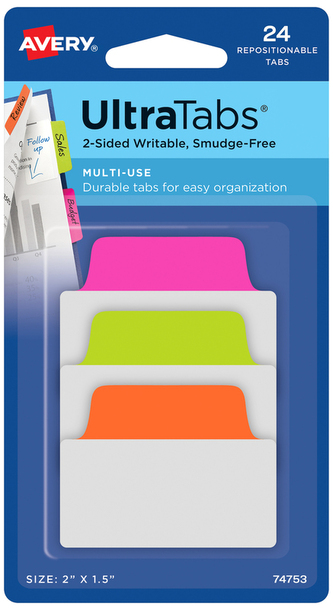 Zakładki ind. samoprzylepne 50x47mm, neonowe, 3kol., Avery