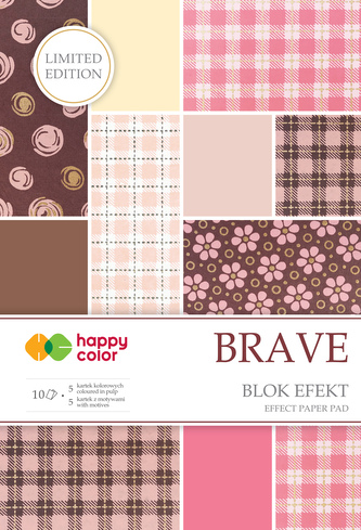 Blok effect Brave, 20x29cm, 170-220g/m2, 10 ark, 5 motyw., Happy Color
