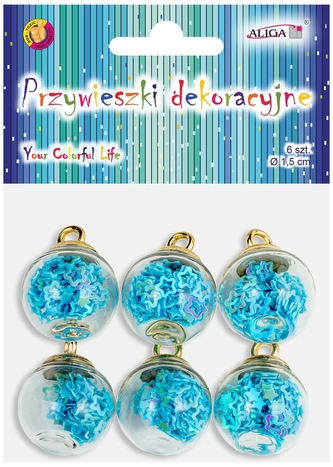 Przywieszki dekoracyjne  1,5cm ZWD-0453 op.6szt., Aliga