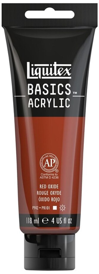 Farba akrylowa Basic 335 Czerwony tlenkowy (Red oxide) tuba 118 ml, Liquitex