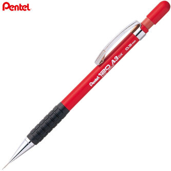 Ołówek automatyczny 0.3 mm 120 A3DX czerw. korpus A313-B, Pentel