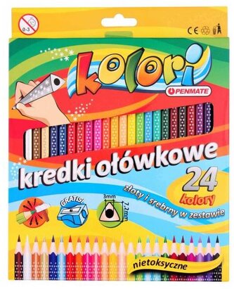 Kredki 24-kol. trójkątne Kolori Premium, Penmate