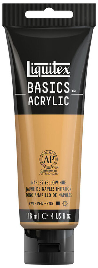 Farba akrylowa Basic 601 Żółć neapolitańska jasny odcień (Naples yellow hue) tuba 118 ml, Liquitex