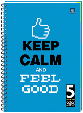 Kołonotes A5 100 k. kratka oprawa miękka z 5 regist., Interdruk