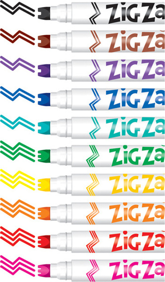 Flamastry 10-kol. Zig Zag Colorino Kids, Patio