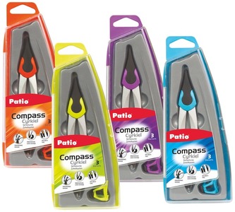 Cyrkiel 3-el. metalowy w etui, Patio