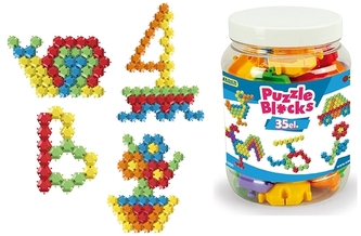 Klocki 35-el. Puzzle w słoiku, Wader