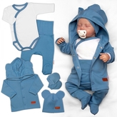 Bavlněná souprava pro miminko do porodnice 5D, Made with love, modrá, vel. 56; 56 (1-2m)