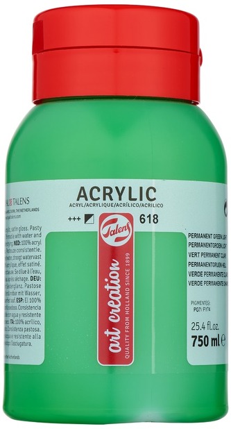 Farba akrylowa 750ml Permanent Green Light 618 Art Creation, Talens