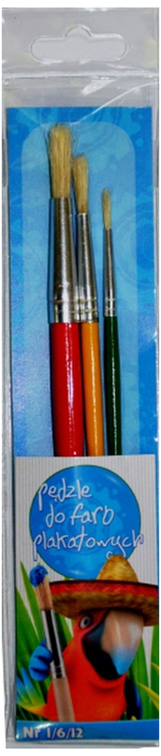 Pędzle szczecinowe zest. nr-y 1, 6 i 12 w etui, Kotulski