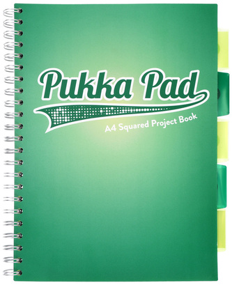 Pukka. Project Book. Dark Teal. A4 Turkusowy 80g kratka. 100 kartek