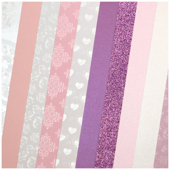Karton ozdobny Różowe tonacje 10 szt./op. 210-250 g/m2, Galeria Papieru