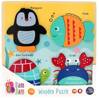 Układanka drewniana.Ocean. BamBam