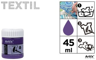 Farba do tkanin 45ml fioletowa Artix PP651-11, Main Paper