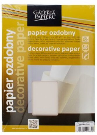 Karton ozdobny Laid beżowy 50 ark. A4 110 g/m2, Galeria Papieru