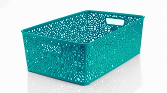 Mega Plast, Košík MONAKO XL, 14 x 39 x 27 cm, tyrkysový