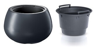 Plastový květináč s vložkou HEOS antracit, varianta 37 cm