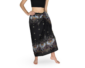 Sarong - Pareo KUJAKU, sloní hlava, černá